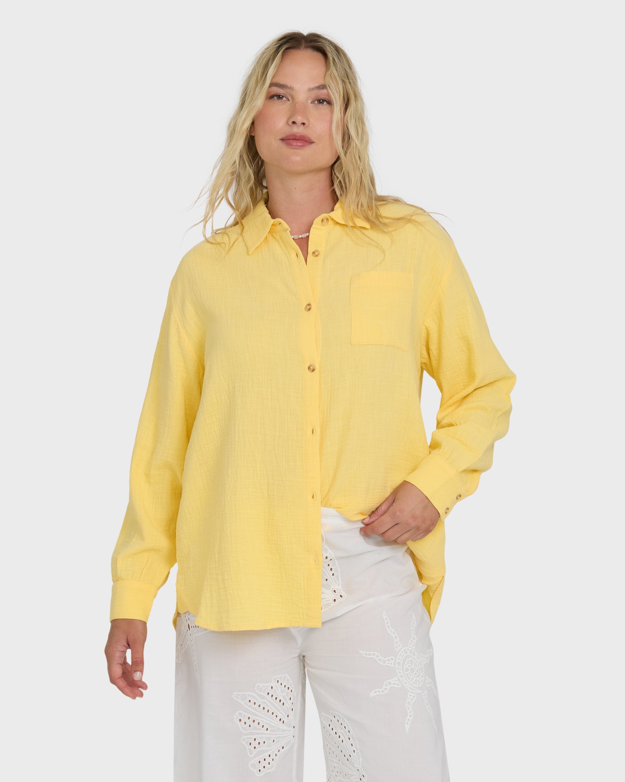 Wanderer Long Sleeve Woven Top - Sundress