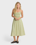 Hidden Cove Midi Dress - Smoke Green