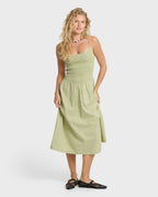 Hidden Cove Midi Dress - Smoke Green
