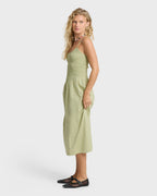 Hidden Cove Midi Dress - Smoke Green