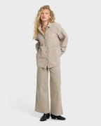 Rival Wide Leg Pants - Cobblestone