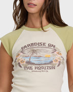 Horizon Raglan Short Sleeve Knit T-Shirt - Cactus