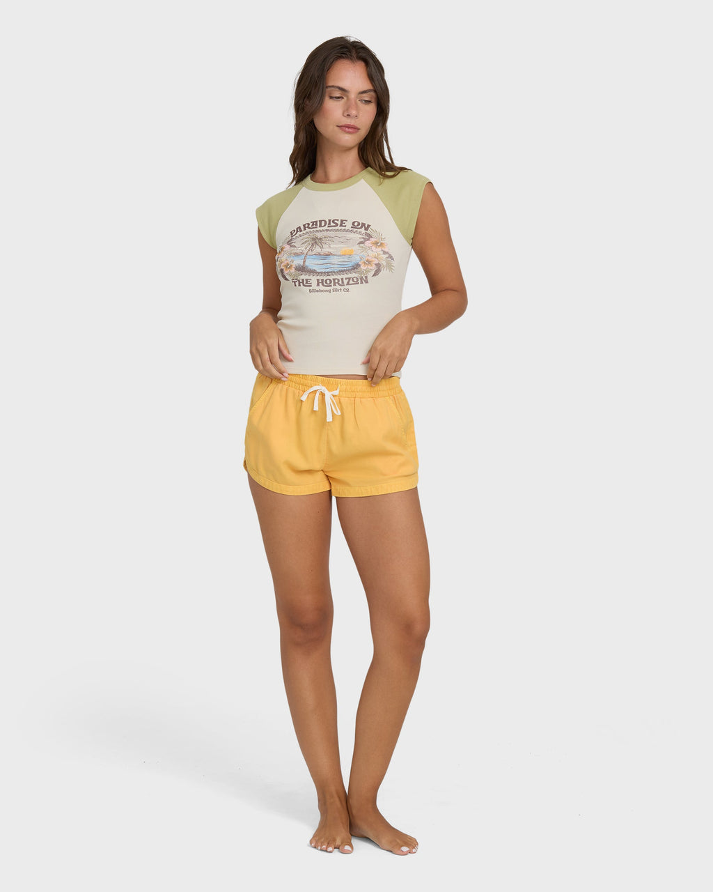 Horizon Raglan Short Sleeve Knit T-Shirt - Cactus