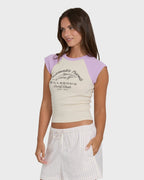 Horizon Raglan Short Sleeve Knit T-Shirt - Vintage Violet