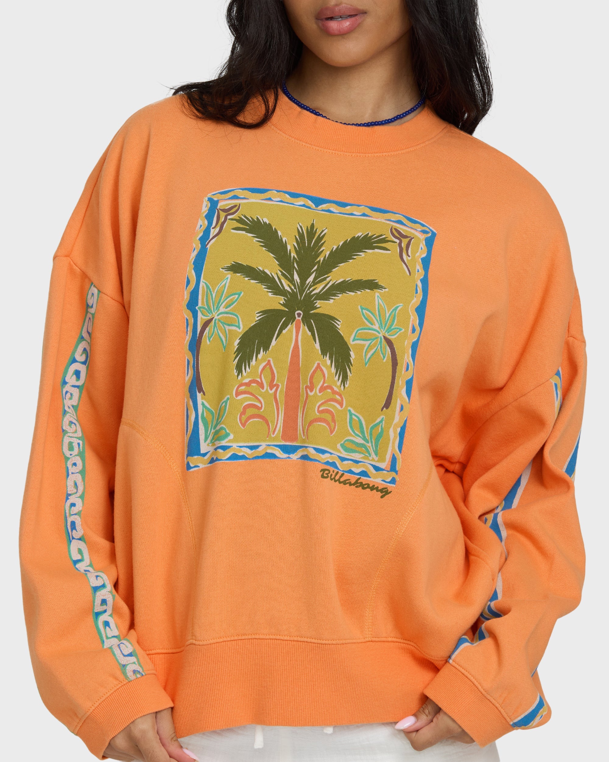 Palm Crewneck Sweatshirt - Tangerine