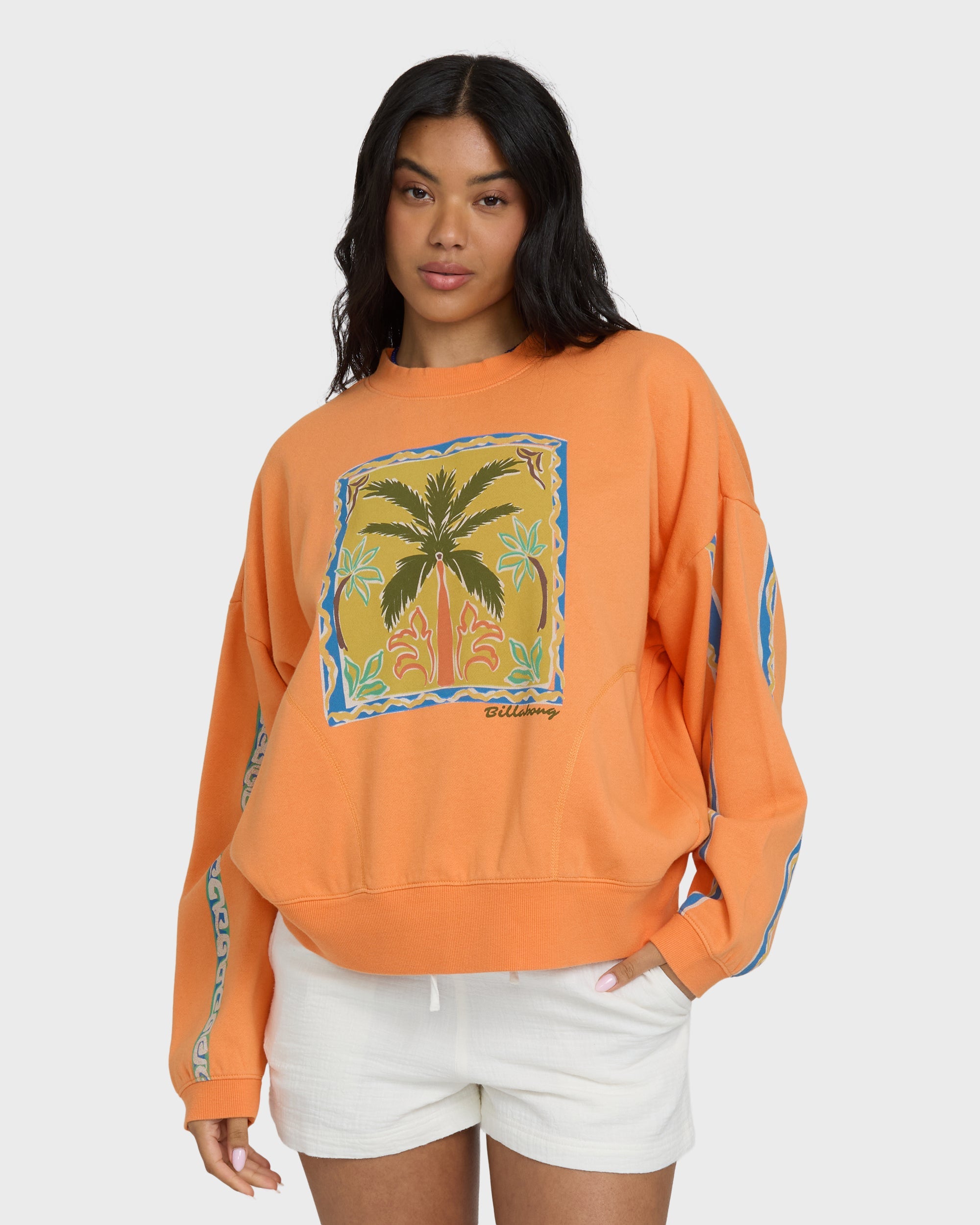 Palm Crewneck Sweatshirt - Tangerine