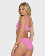 Summer Hi Lowrider Full Bikini Bottoms - Party Pink