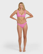 Summer Hi Lowrider Full Bikini Bottoms - Party Pink