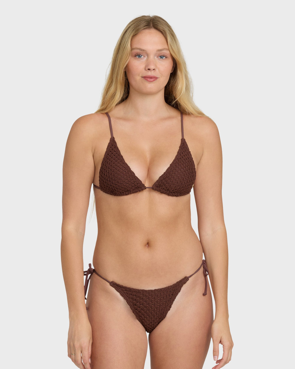 Twisted Tides Mini Slide Triangle Bikini Top - Espresso