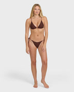 Twisted Tides Mini Slide Triangle Bikini Top - Espresso