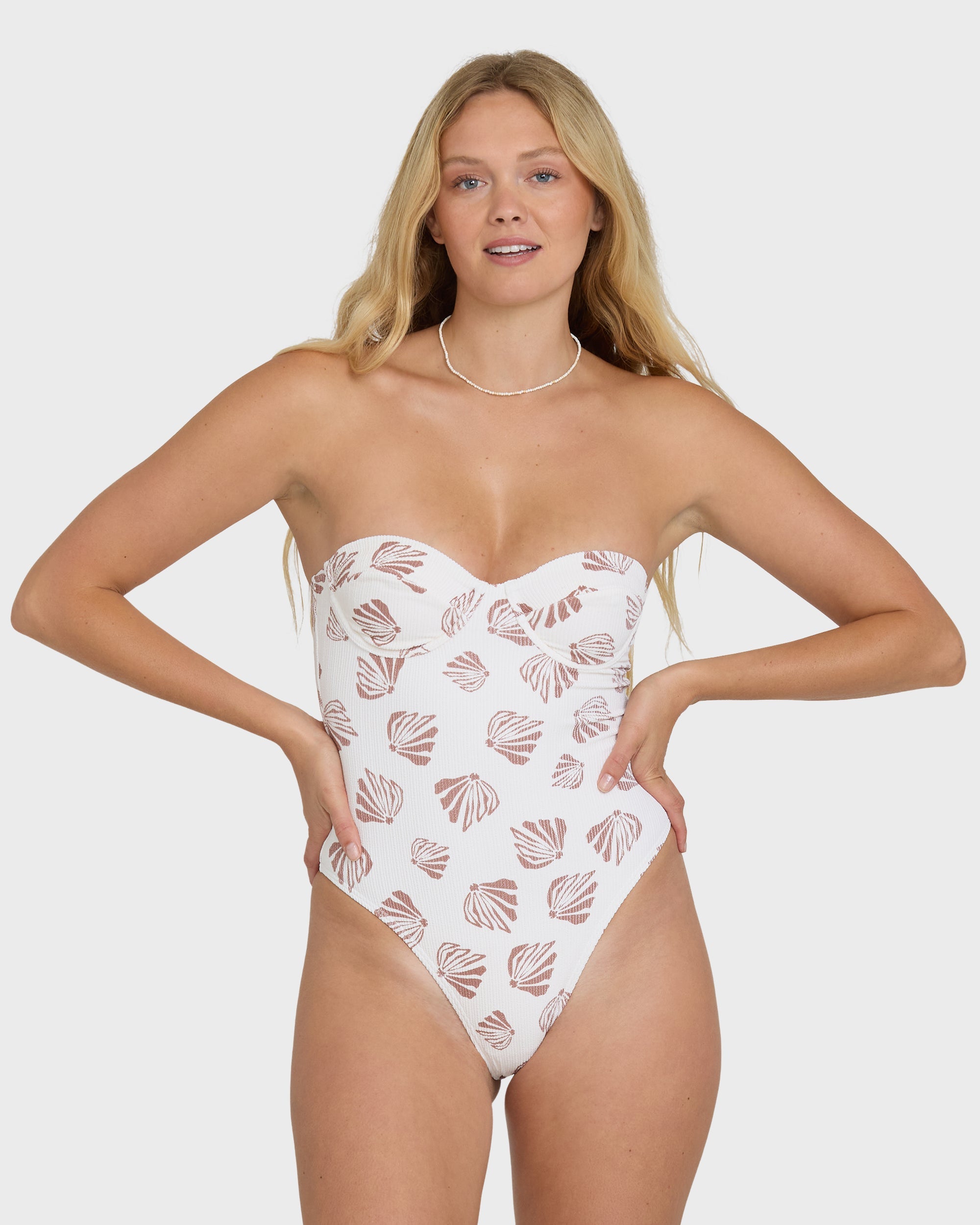 Sandy Shells Hailey One Piece Swimsuit - Salt Crystal