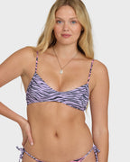 Pretty Wild Ruched V Bralette Bikini Top - Sweet Lilac