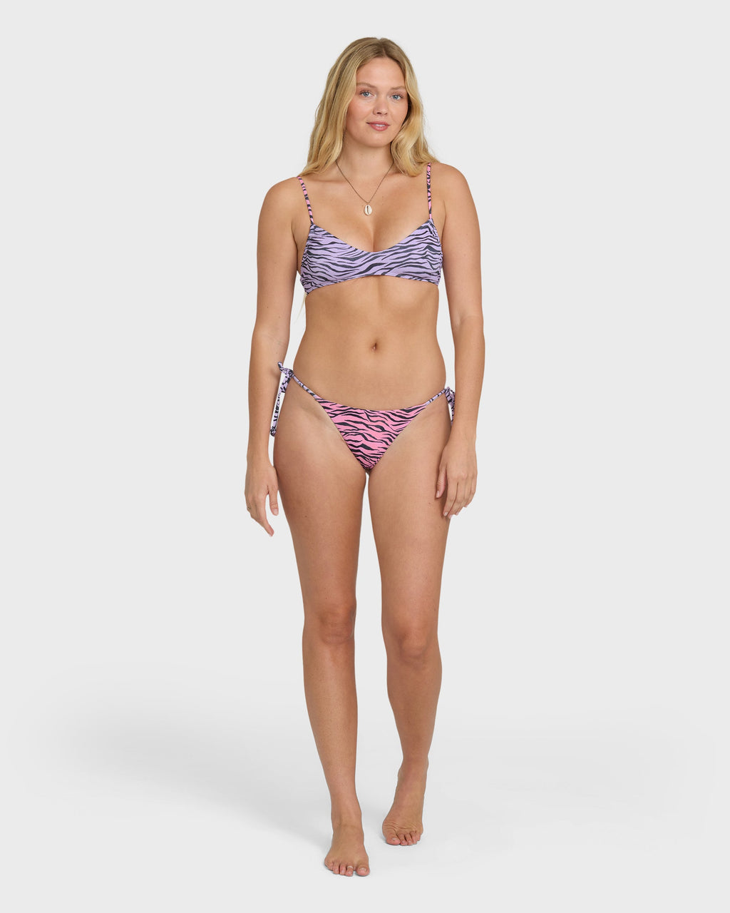 Pretty Wild Ruched V Bralette Bikini Top - Sweet Lilac