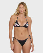 Party Wave Tie-Side Tanga Bikini Bottoms - Black Pebble