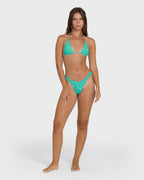 Ship Wrecked Multi Triangle Bikini Top - Green Tropics