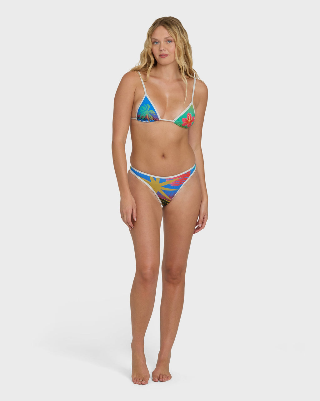Midnight Tropics Skimpy Hike Bikini Bottoms - True Blue