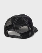 Peaked Trucker Hat - Black
