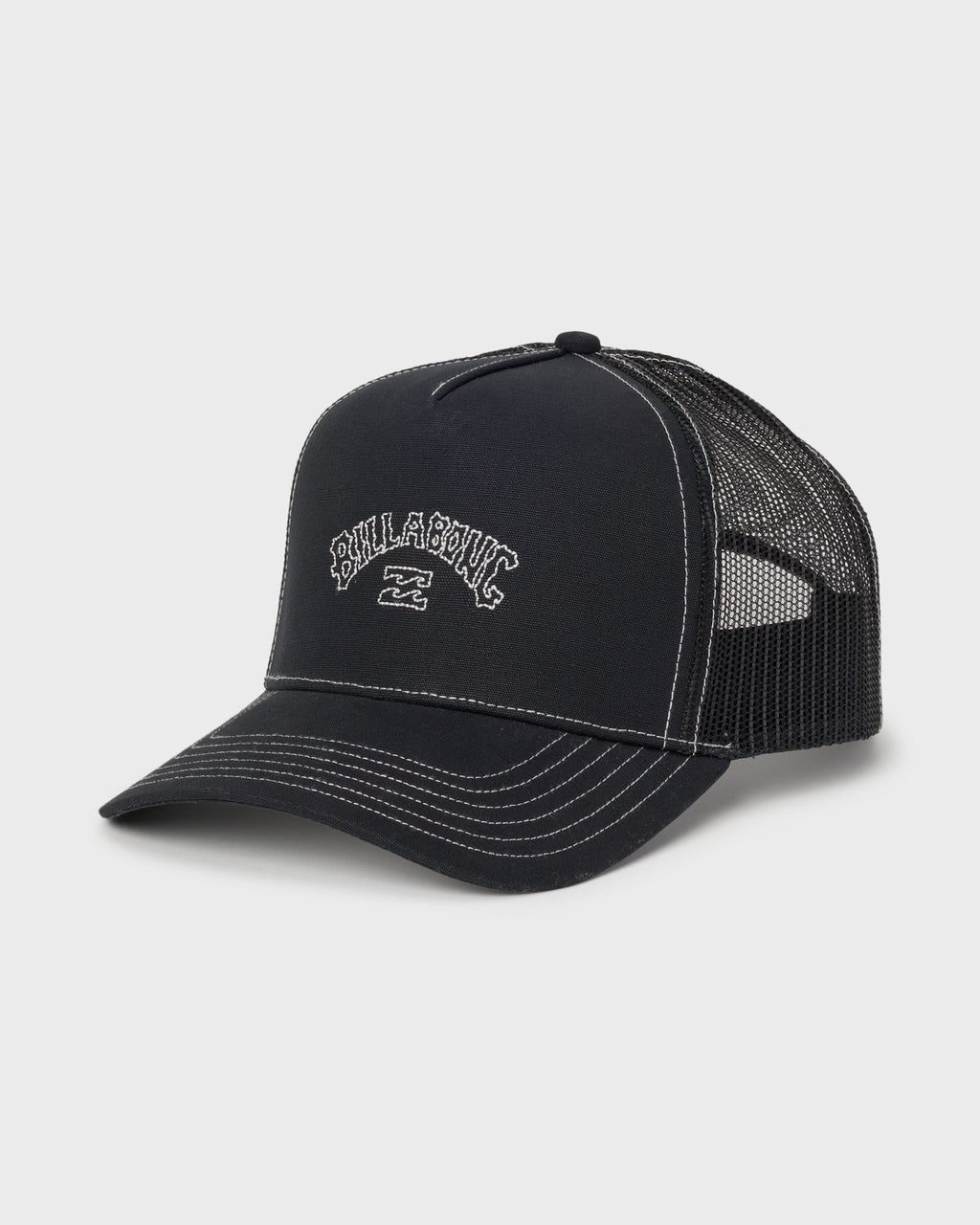 Peaked Trucker Hat - Black