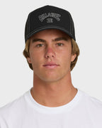 Peaked Trucker Hat - Black