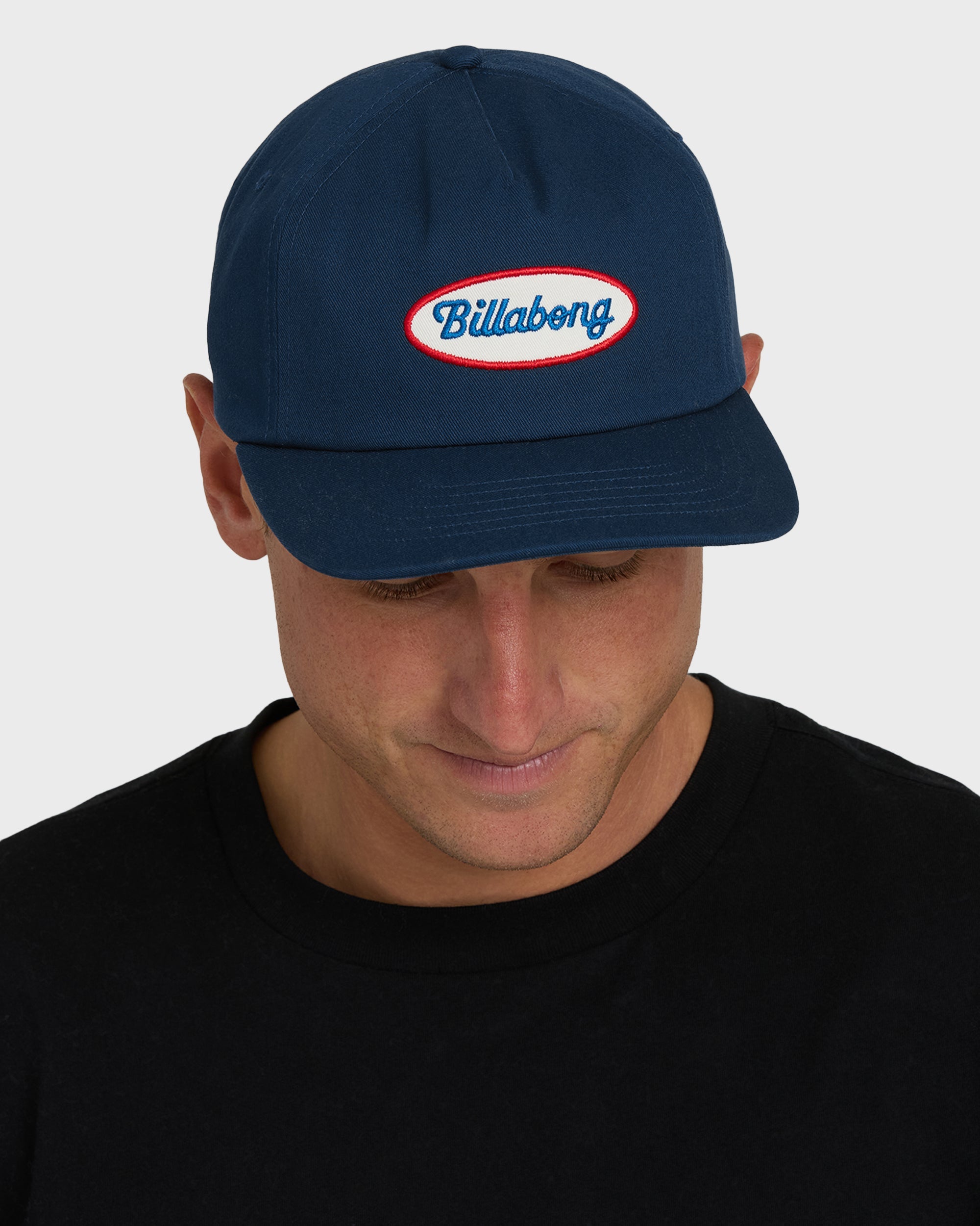 Caution Snapback Hat - Dark Denim