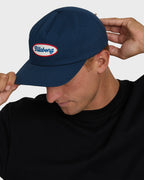 Caution Snapback Hat - Dark Denim