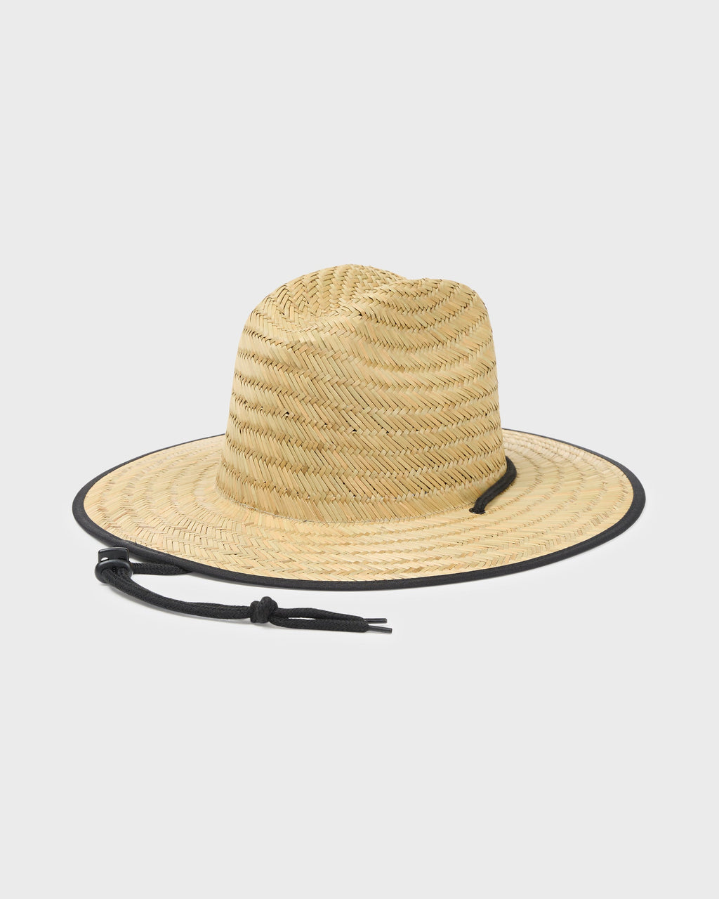 Tides Print Straw Lifeguard Hat - Jet Black