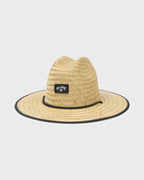 Tides Print Straw Lifeguard Hat - Jet Black