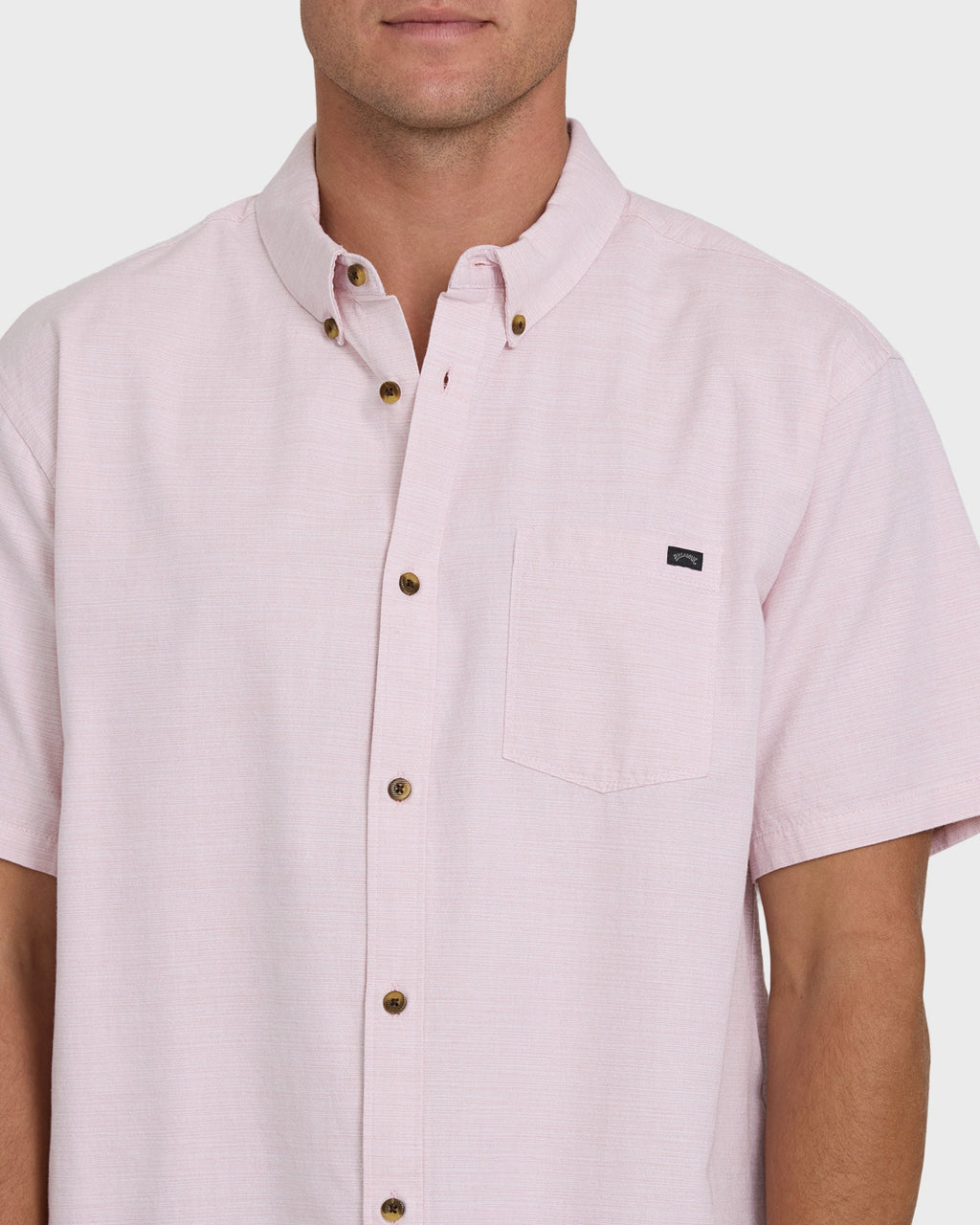 All Day Short Sleeve Woven Shirt - Ash Rose