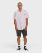 All Day Short Sleeve Woven Shirt - Ash Rose