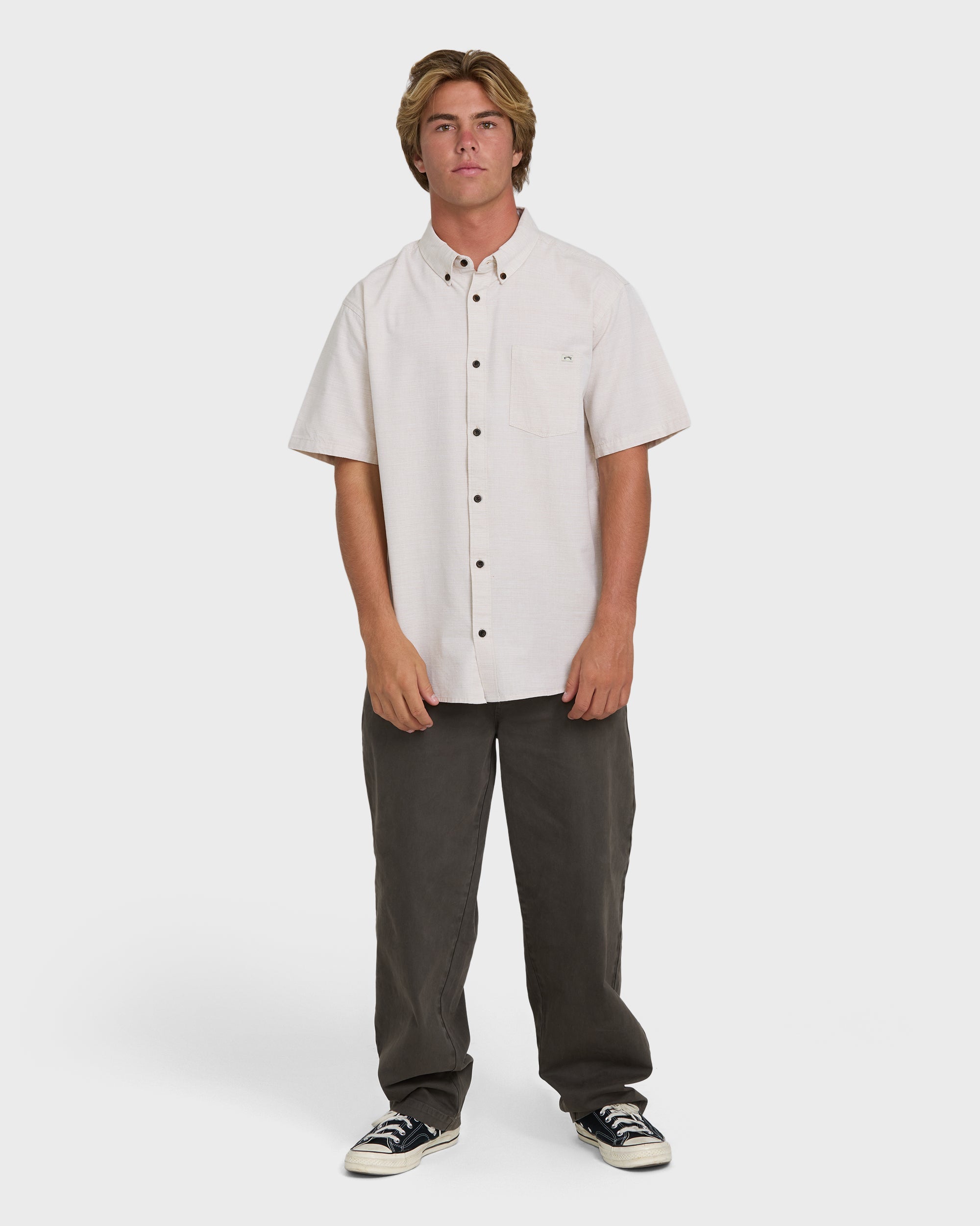 All Day Short Sleeve Woven Shirt - Khaki