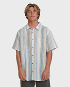 All Day Stripe Short Sleeve Shirt - Blue/White