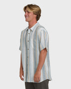 All Day Stripe Short Sleeve Shirt - Blue/White