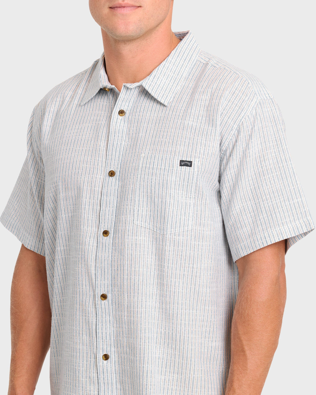 All Day Stripe Short Sleeve Woven Shirt - Off White