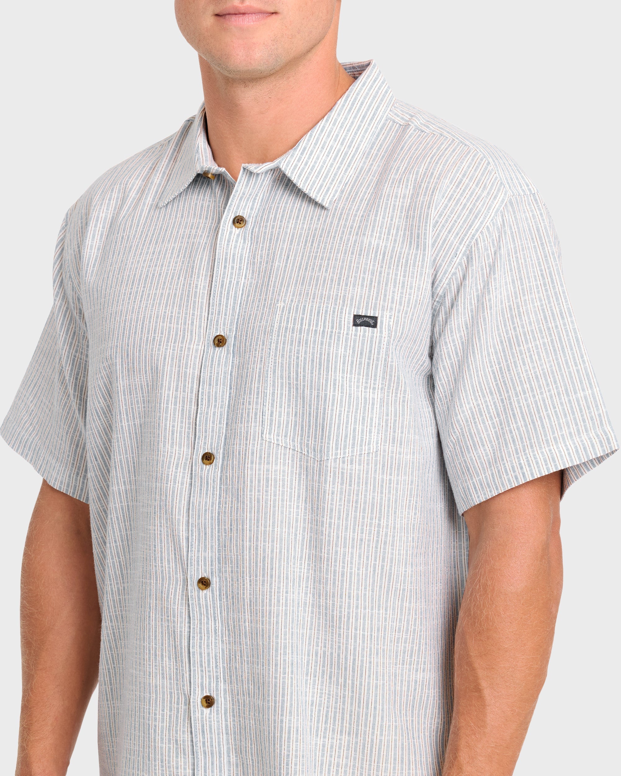 All Day Stripe Short Sleeve Woven Shirt - Off White