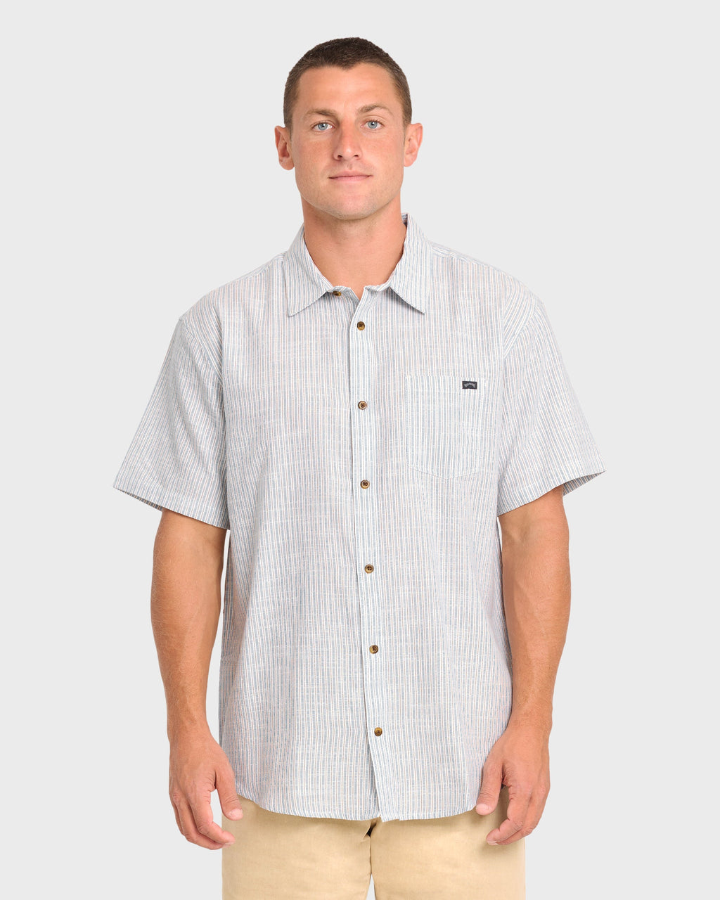 All Day Stripe Short Sleeve Woven Shirt - Off White
