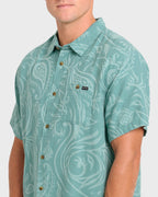 Sundays Jacquard Short Sleeve Woven Shirt - Blue Surf