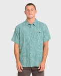Sundays Jacquard Short Sleeve Woven Shirt - Blue Surf