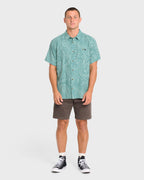 Sundays Jacquard Short Sleeve Woven Shirt - Blue Surf