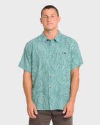 Sundays Jacquard Short Sleeve Woven Shirt - Blue Surf