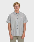 Sundays Jacquard Short Sleeve Woven Shirt - Fog Gray