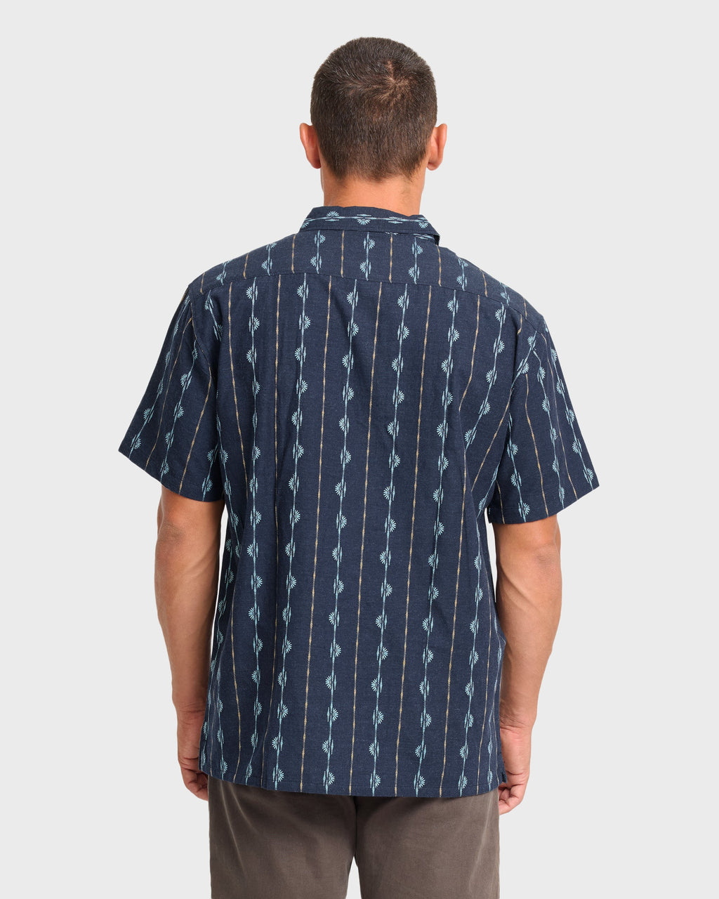 Sundays Jacquard Short Sleeve Woven Shirt - Real Teal