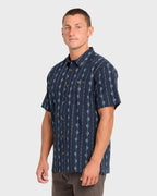 Sundays Jacquard Short Sleeve Woven Shirt - Real Teal