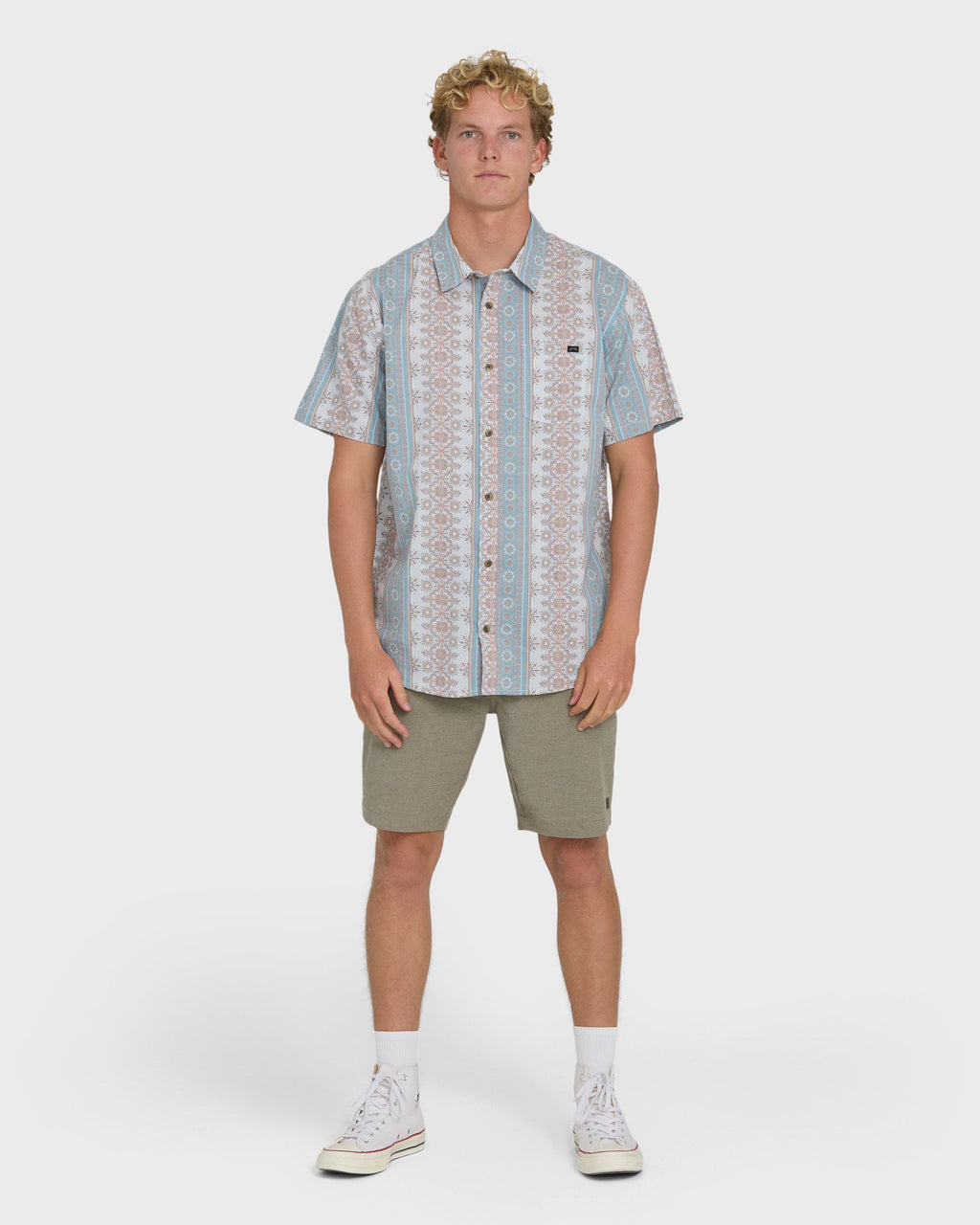 Sundays Short Sleeve Woven Shirt - Blue Fog