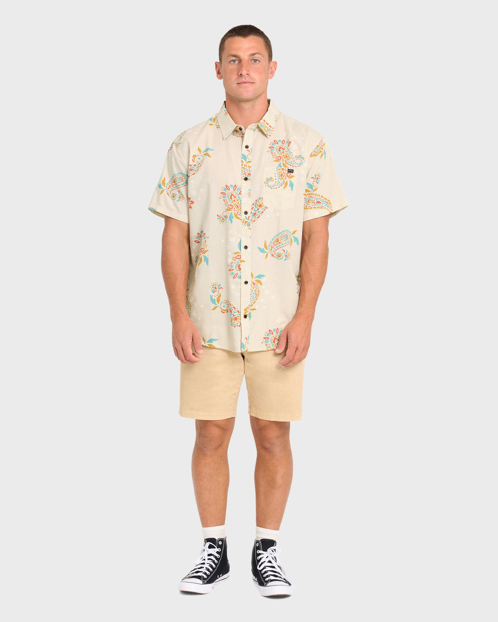 Sundays Short Sleeve Woven Shirt - Oatmeal