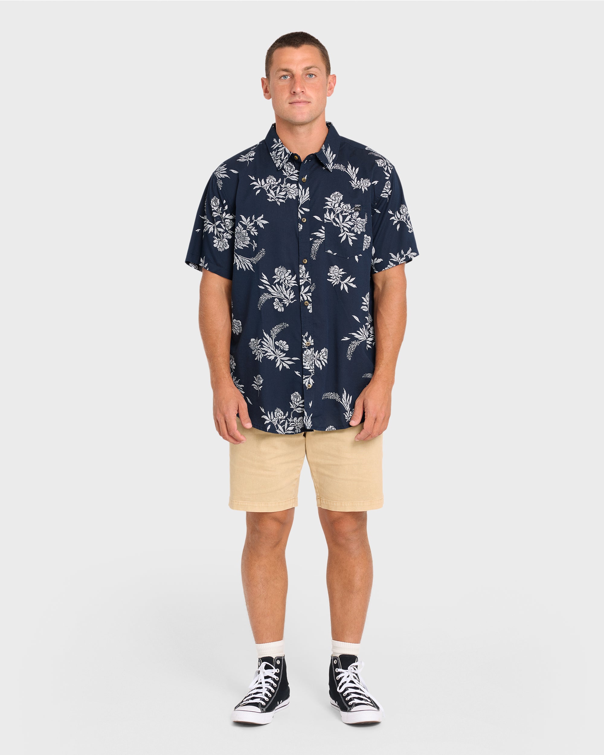 Sundays Short Sleeve Woven Shirt - True Navy