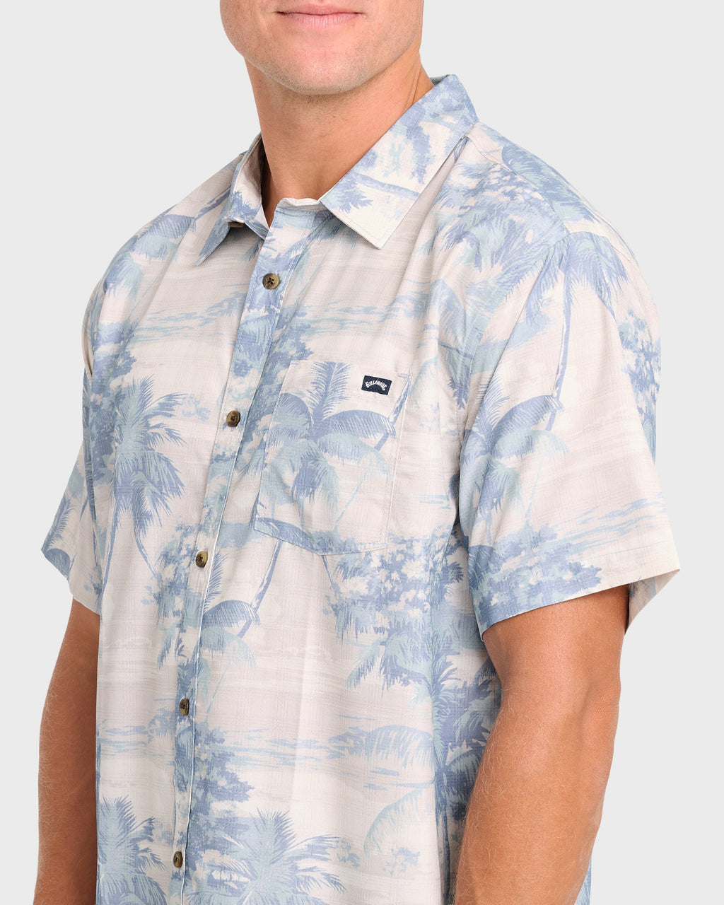 Sundays Lounge Short Sleeve Woven Shirt - Blue Haze