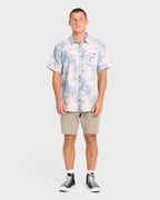 Sundays Lounge Short Sleeve Woven Shirt - Blue Haze