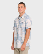 Sundays Lounge Short Sleeve Woven Shirt - Blue Haze