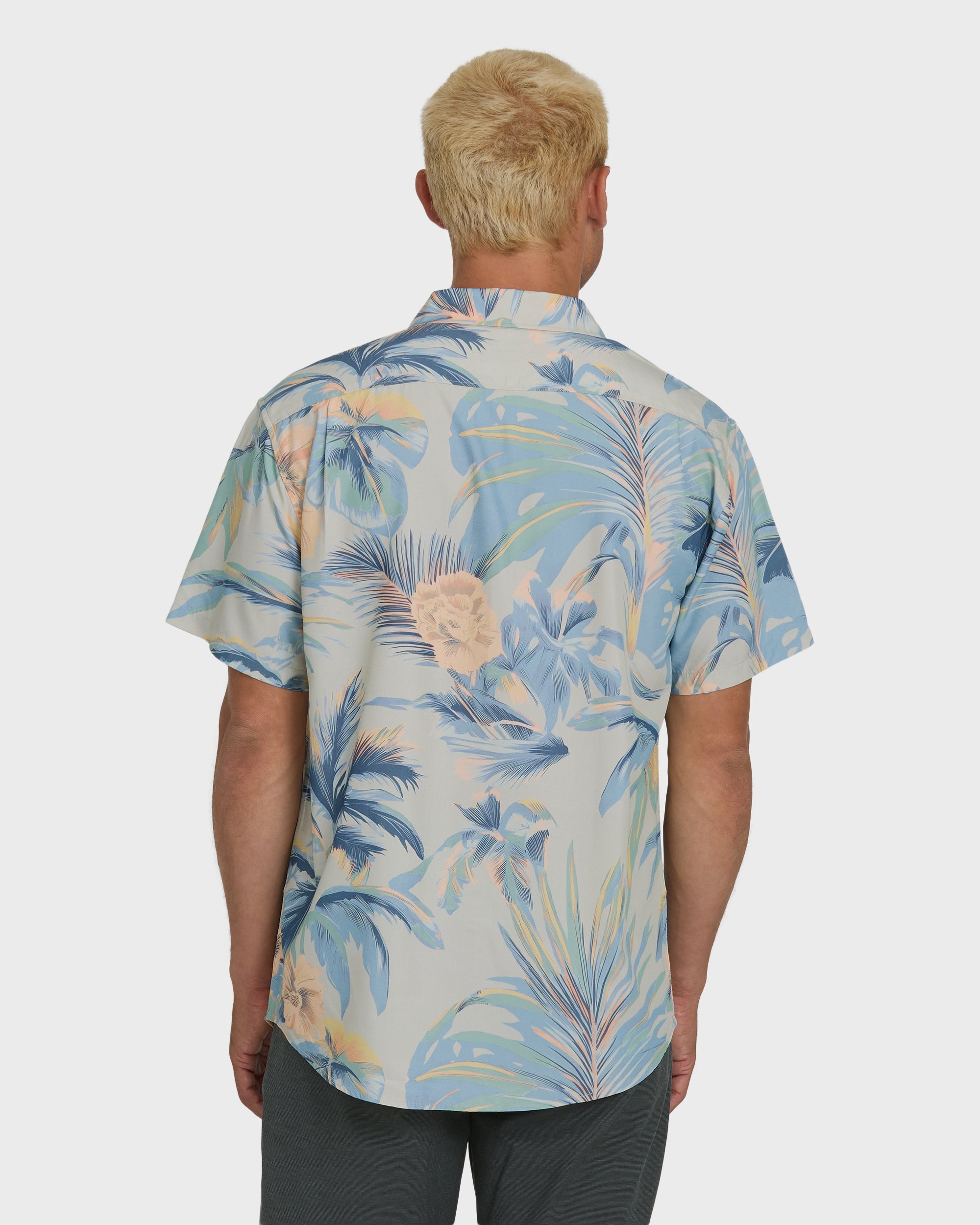 Sundays Lounge Short Sleeve Woven Shirt - Blue Horizon