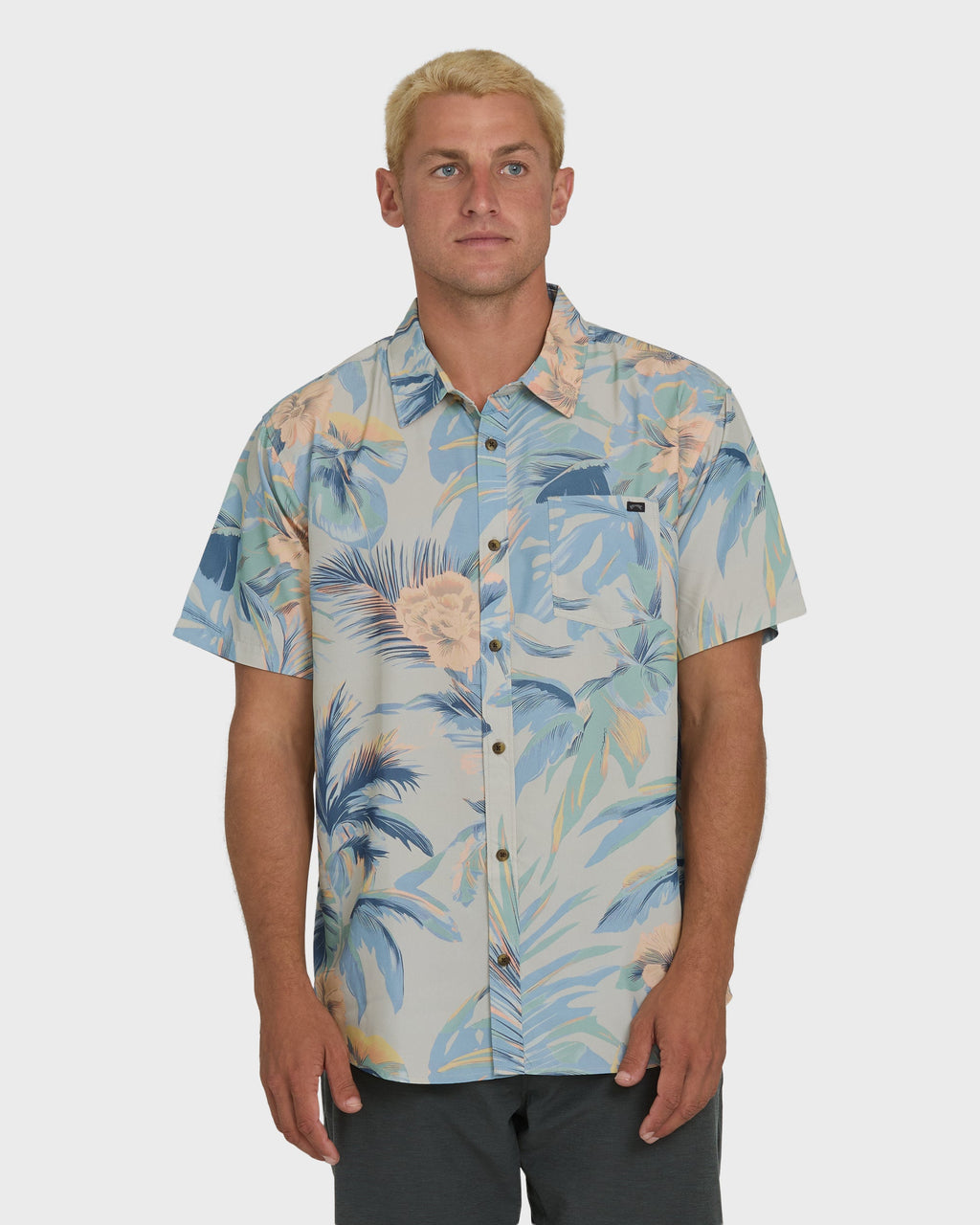 Sundays Lounge Short Sleeve Woven Shirt - Blue Horizon
